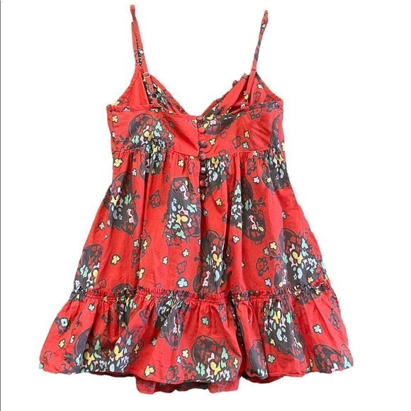 TOPSHOP Flowy Floral Tank Top Orange / Red Size 8 - Picture 2 of 10